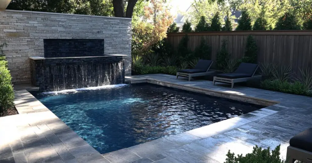pool stone waterfall, concept of custom pools